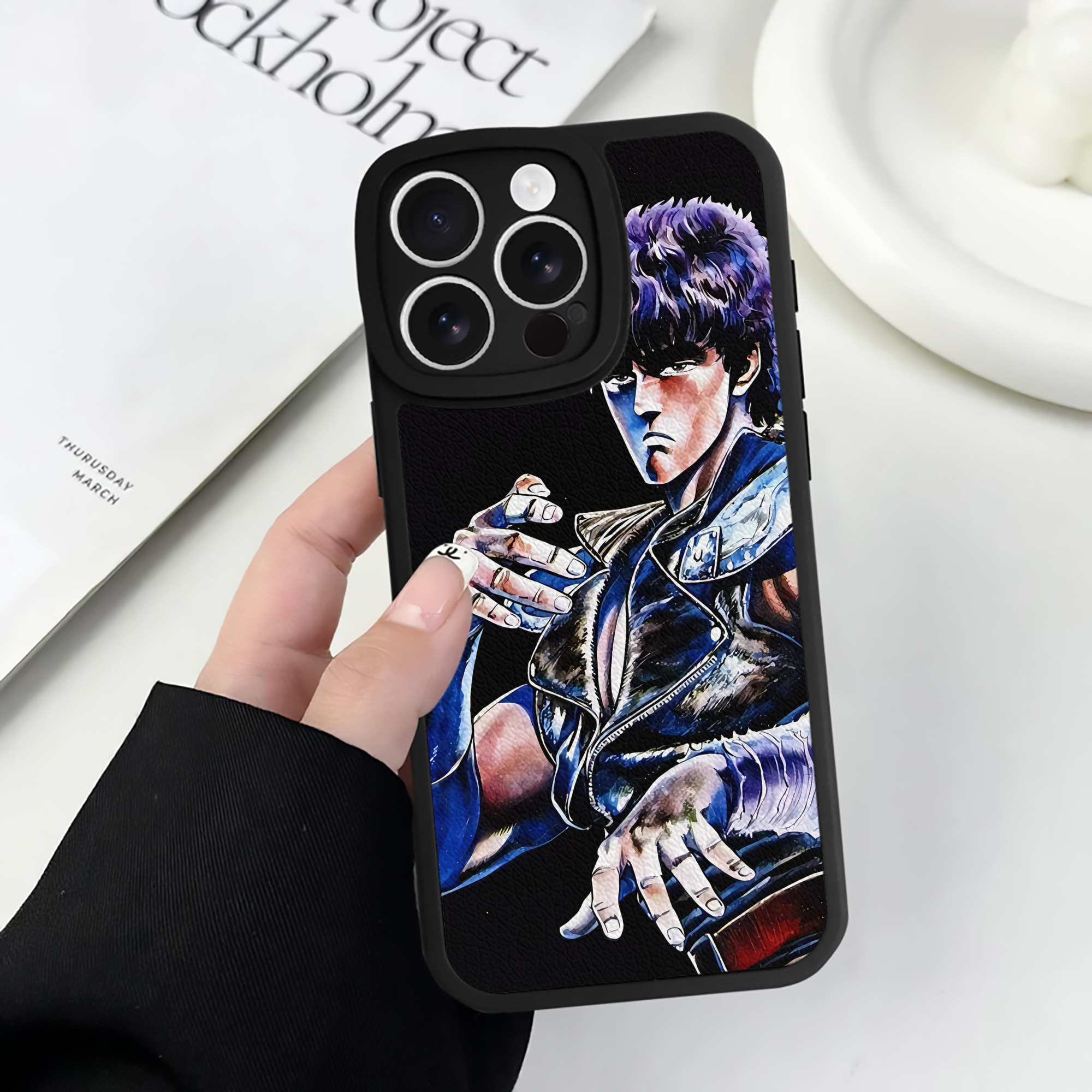 （画像用） 北斗の拳 Fist of the North Star 【iPhone 16シリーズ対応】シリコンスマホケース（レザー調） 材質：シリコン